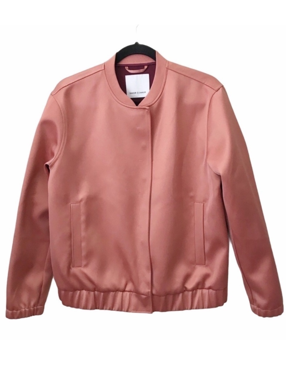 Samsoe & Samsoe Sonya Pink Satin Bomber Jacket NWT Medium